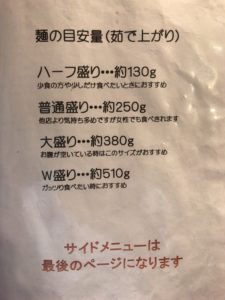 奉仕丸、メニュー